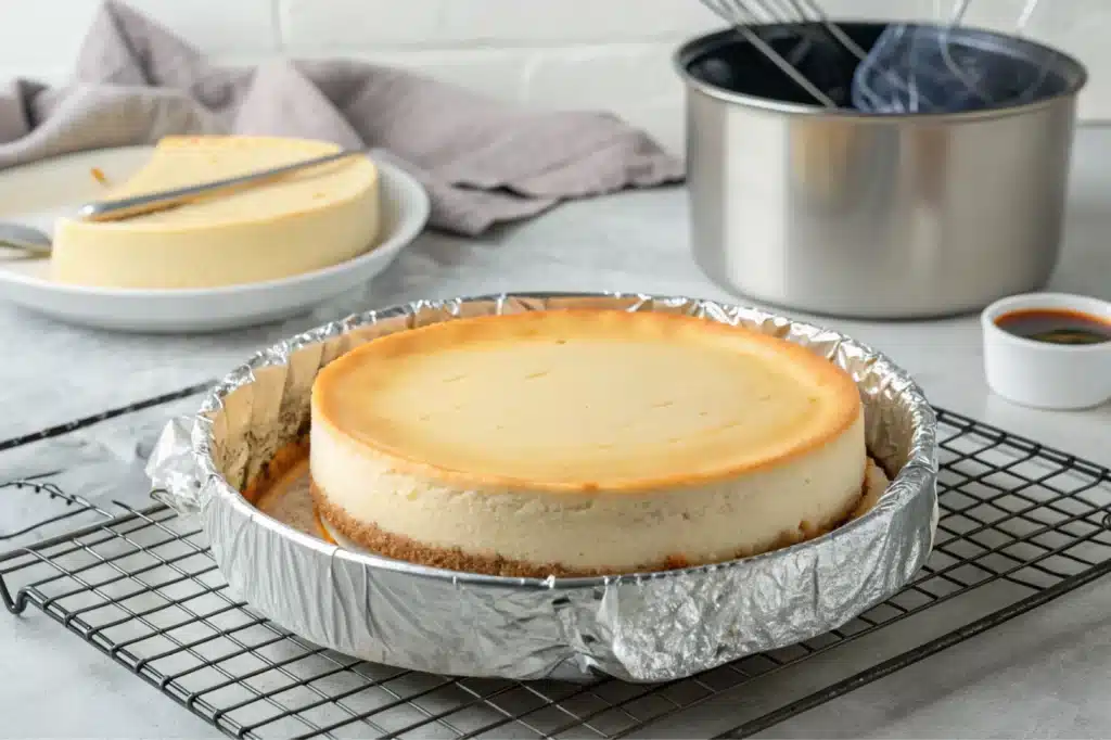 Foolproof Instant Pot Cheesecake – Creamy, Quick & Crack-Free 4 cooling cheesecake from instant pot