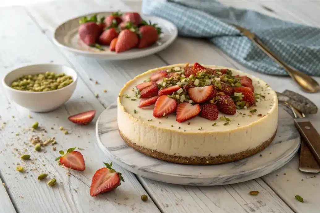 instant pot cheesecake with fresh toppings