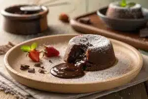 Chocolate lava cake with molten center